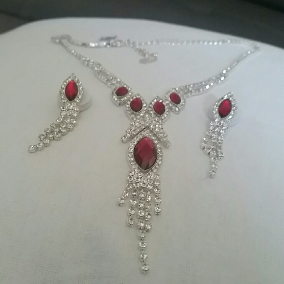 NEW Silver plated Necklace Earring Set - Picture 4 of 7